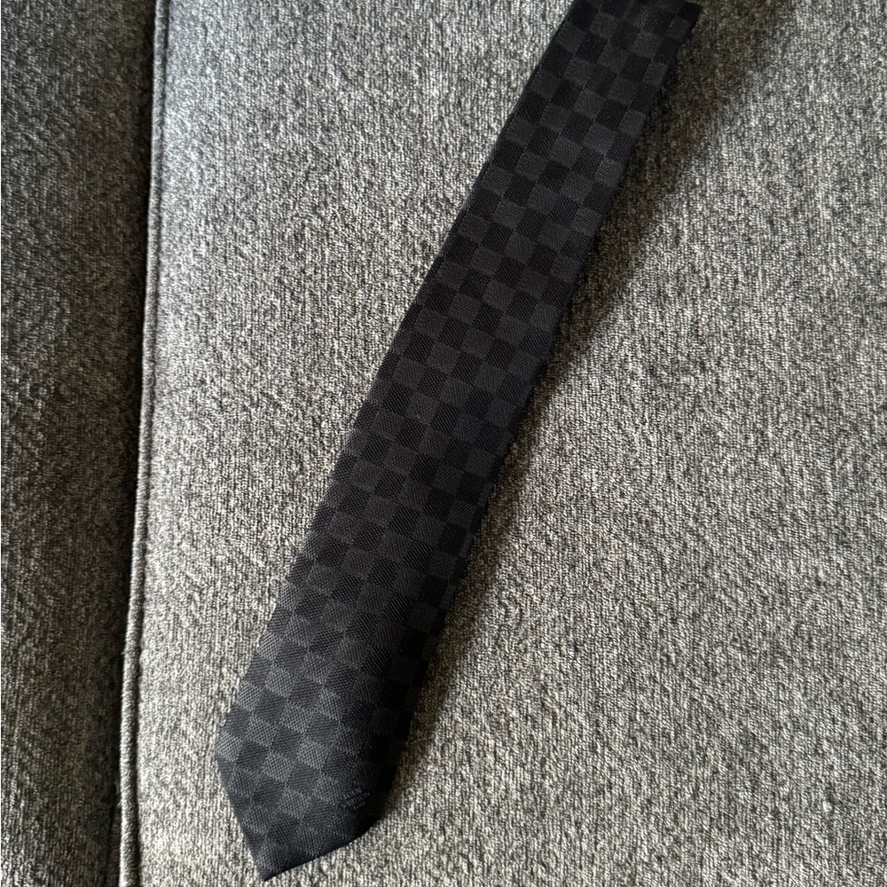 Louis Vuitton Checkered Black Tie